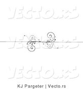 Vector of Decorative Header Rule with Black Vines - Border Design by KJ Pargeter