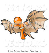 Vector of Determined Orange Guy Strapped in Glider Wings by Leo Blanchette