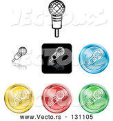Vector of Different Colored Microphone Icon Buttons by AtStockIllustration