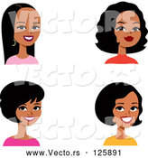 Vector of Digital Collage of Four Hispanic Ladies Smiling by Monica