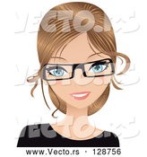 Vector of Dirty Blond White Secretary Wearing Glasses by Melisende Vector