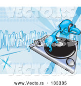 Vector of DJ Mixing Records on a Turntable by AtStockIllustration