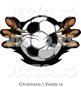 Vector of Eagle Talons Gripping a Soccer Ball by Chromaco