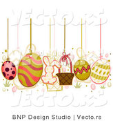 Vector of Easter Eggs Hanging from Strings by BNP Design Studio