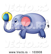 Vector of Elephant Playing with a Ball by