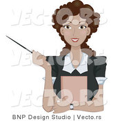 Vector of Ethnic Business Woman Holding a Pointer by BNP Design Studio