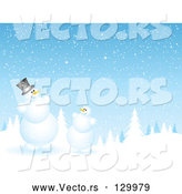 Vector of Evergreen Forest Flocked in Snow on a Snowing Night by KJ Pargeter