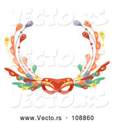 Vector of Fancy Eye Face Mask with Feathers by BNP Design Studio
