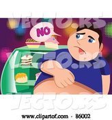 Vector of Fat Guy Denying Himself Sweets by Mayawizard101