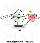 Vector of Fat Stick Guy Standing on a Scale by NL Shop