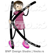 Vector of Female Stick Kid Alphabet Letter K by BNP Design Studio