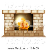 Vector of Fire Burning in a Hearth by Graphics RF