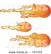 Vector of Flaming Fireballs Flying Fast by AtStockIllustration