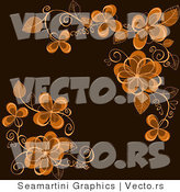 Vector of Floral Background Design with Brown Flowers by Vector Tradition SM