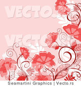 Vector of Floral Background Design with Red Flowers and Vines by Vector Tradition SM