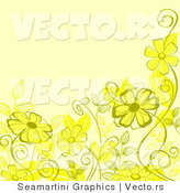 Vector of Floral Background Design with Yellow Flowers by Vector Tradition SM