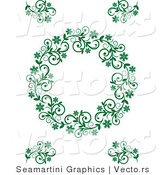 Vector of Floral Green Border Frame with Blank Copyspace Text Area by Vector Tradition SM