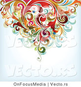 Vector of Floral Vines Top Border Background Design by OnFocusMedia