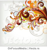 Vector of Flourish Vines Background Design over White Background Design Version 9 by OnFocusMedia