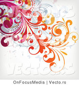 Vector of Flourish Vines over off White Background Design Version 4 by OnFocusMedia