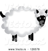 Vector of Fluffy Sheep with Thick Wool by Pams Clipart