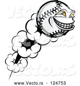 Vector of Flying Softball Character by Vector Tradition SM