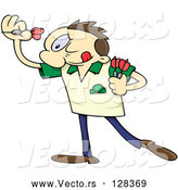 Vector of Focused Guy Aiming and Throwing Darts by Gnurf