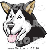 Vector of Friendly Alaskan Malamute Dog Hanging His Tongue out by David Rey