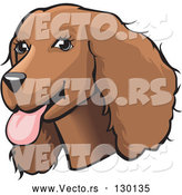 Vector of Friendly Brown Cocker Spaniel Dog with Its Tongue Hanging out of Its Mouth by David Rey