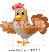 Vector of Friendly Brown Hen Presenting by Visekart