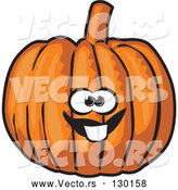 Vector of Friendly Buck Toothed Orange Pumpkin Character by David Rey