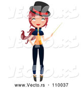 Vector of Full Length Red Haired Witch Holding a Magic Wand by Melisende Vector