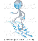 Vector of Futuristic Character Surfing the Web by BNP Design Studio