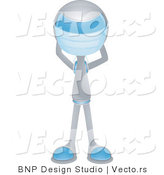 Vector of Futuristic Character Surgeon Putting on a Mask by BNP Design Studio
