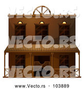 Vector of Ghost Town Saloon Building by