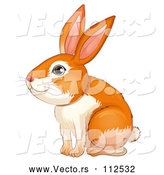 Vector of Ginger Bunny Rabbit Sitting by