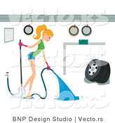 Vector of Girl Spraying out a Garage by BNP Design Studio