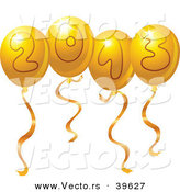 Vector of Gold 2013 Party Balloons by Yayayoyo