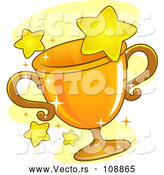 Vector of Gold Grophy Cup and Stars by BNP Design Studio
