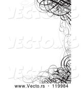 Vector of Grayscale Ornate Swirl Wedding Invitation Border by BestVector