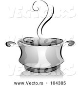 Vector of Grayscale Steaming Pot of Soup by BNP Design Studio