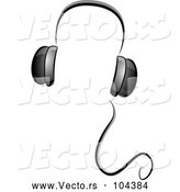 Vector of Grayscale Whimsical Music Headphones by BNP Design Studio