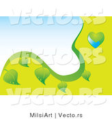 Vector of Green and Blue Globe and Leaf Eco Background - Version 2 by MilsiArt