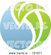 Vector of Green and Blue Natural Organic Sphere and Leaf 2 by Elena