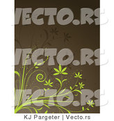 Vector of Green and Brown Vines over Dark Brown Background Design by KJ Pargeter