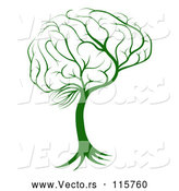 Vector of Green Brain Tree by AtStockIllustration