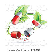 Vector of Green Circle Vine with Pill Capsules by Beboy