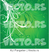 Vector of Green Floral Vines Background Design by KJ Pargeter