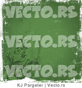 Vector of Green Grunge Background Design with Floral Vines by KJ Pargeter