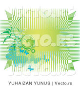 Vector of Green Horizontal Background with Lines, Vines and Butterflies by YUHAIZAN YUNUS